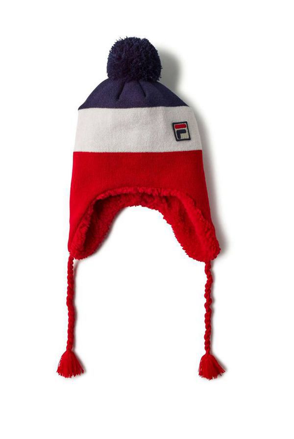 Fila Pom Sherpa Beanie - Navy/White/Red,NZ 245-52810